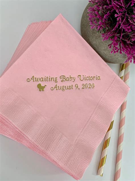 baby shower napkins girl|personalized baby shower napkins cheap.